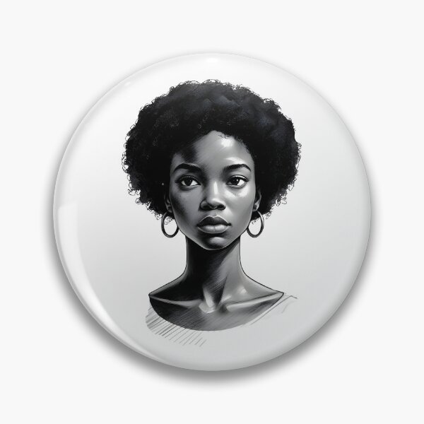 Item preview, Minimalist Sketch – Black Woman with Short Afro and Hoop Earrings designed and sold by OsasChild.