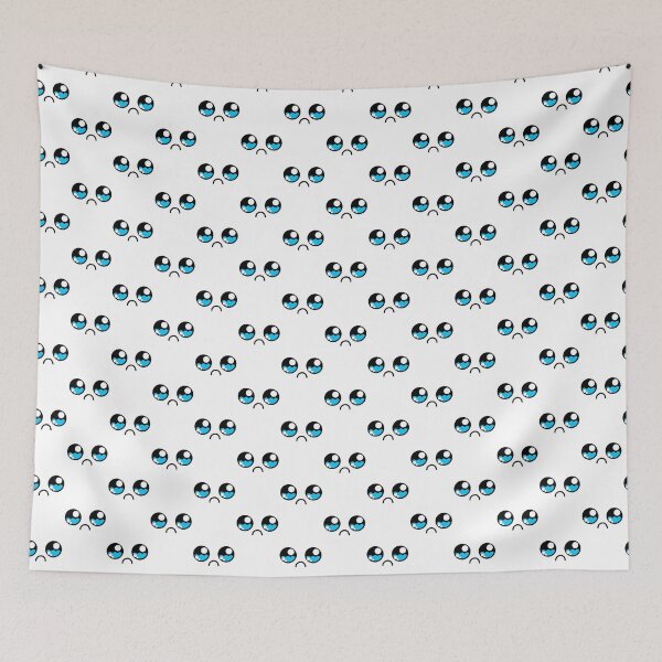 Item preview, Adorable kawaii sad teary eyes face pattern designed and sold by BlushyPrint.
