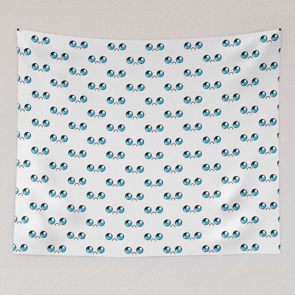 Item preview, Cute kawaii sad teary eyes face pattern designed and sold by BlushyPrint.