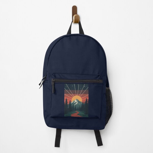 Item preview, "Sunset Mountain Path – Retro Outdoor Nature Adventure Design designed and sold by NoctaHike.