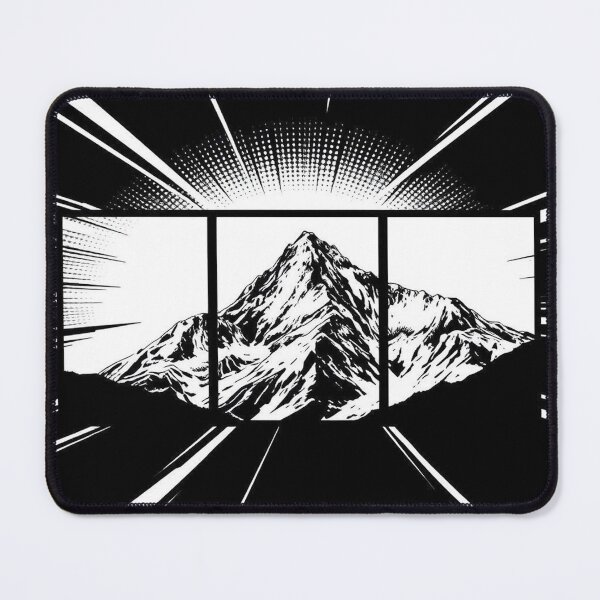 Item preview, Radiant Horizon Mountain – Comic Burst Monochrome - Pop Art Mountain Landscape Love designed and sold by Benito Del Ray.