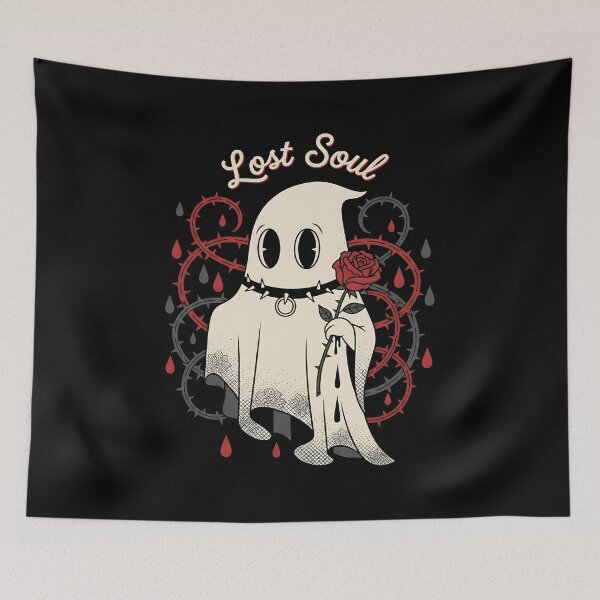 Item preview, LOST SOUL - SPOOKY GHOST IN THORNS AND ROSE designed and sold by justyna-s28.
