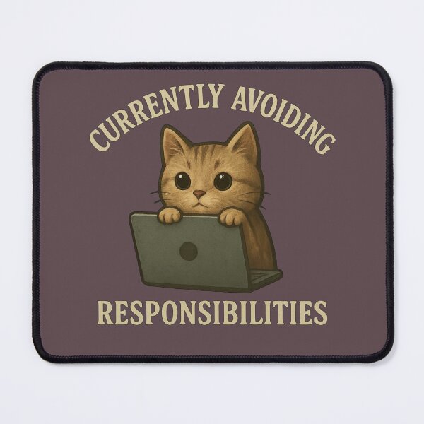 Item preview, Funny Cat Laptop T-Shirt | Currently Avoiding Responsibilities Meme Tee | Cute Cat Lovers Gift | Lazy Day Graphic Tee designed and sold by KDesignCrafts.