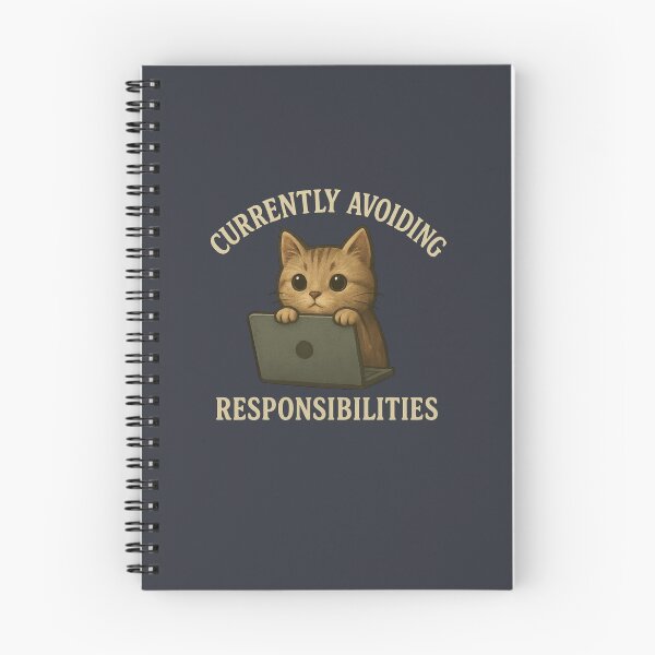Item preview, Funny Cat Laptop T-Shirt | Currently Avoiding Responsibilities Meme Tee | Cute Cat Lovers Gift | Lazy Day Graphic Tee designed and sold by KDesignCrafts.