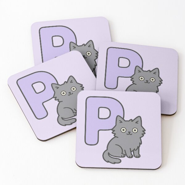 Item preview, Alphabet “P” – Cute Fluffy Cat Initial Sticker designed and sold by wwshd.