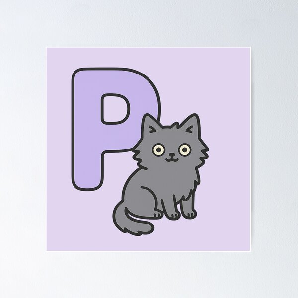 Item preview, Alphabet “P” – Cute Fluffy Cat Initial Sticker designed and sold by wwshd.