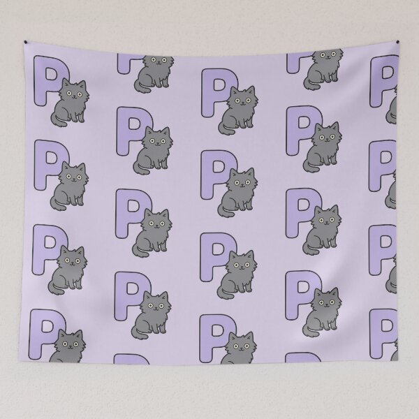 Item preview, Alphabet “P” – Cute Fluffy Cat Initial Sticker designed and sold by wwshd.