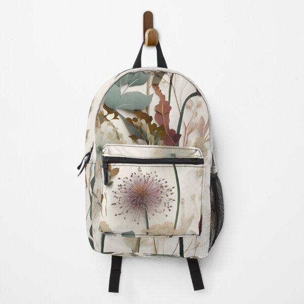 Item preview, Pressed Dried Floral Collage – Wildflowers, Dandelion Seed Ball Muted Blue Plants designed and sold by EmeraldeaArt.