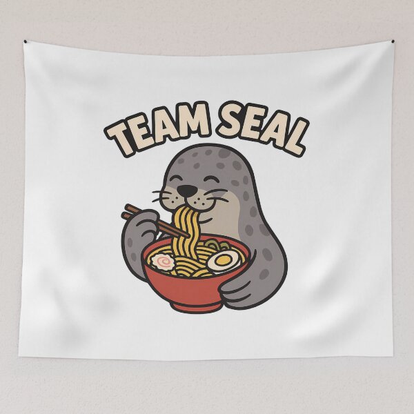 Item preview, Team Seal Ramen Funny Leopard Seal Cartoon designed and sold by NatureStyle555.
