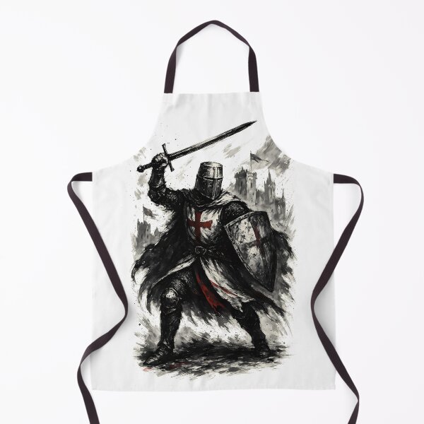 Item preview, Crusader Knight Warrior - Ink Illustration designed and sold by Witan Ink.