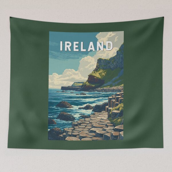 Item preview, Ireland Illustration Travel Art Vintage designed and sold by KrisSidDesigns.