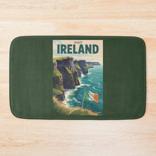 Item preview, Ireland Cliffs of Moher Illustration Travel Art Vintage designed and sold by KrisSidDesigns.