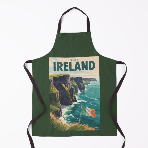 Item preview, Ireland Cliffs of Moher Illustration Travel Art Vintage designed and sold by KrisSidDesigns.