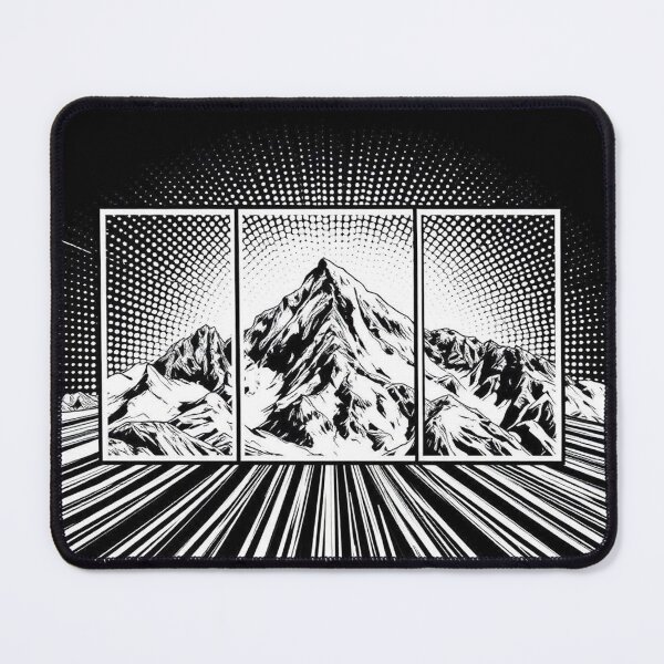 Item preview, Split Frame Mountain – Dynamic Comic Landscape - Pop Art Mountain Landscape Love designed and sold by Benito Del Ray.