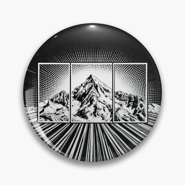 Item preview, Split Frame Mountain – Dynamic Comic Landscape - Pop Art Mountain Landscape Love designed and sold by Benito Del Ray.