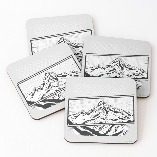 Item preview, Split Vision Summit – Contemporary Mountain Panels - Pop Art Mountain Landscape Love designed and sold by Benito Del Ray.