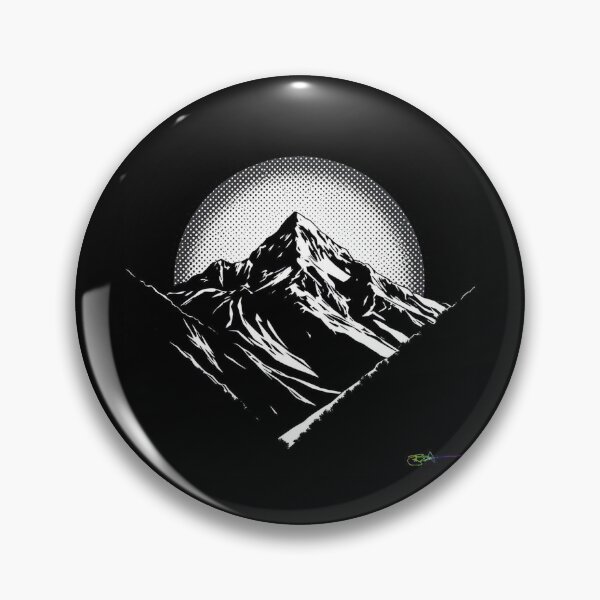 Item preview, Moonlit Summit – Monochrome Comic Landscape - Pop Art Mountain Landscape Love designed and sold by Benito Del Ray.