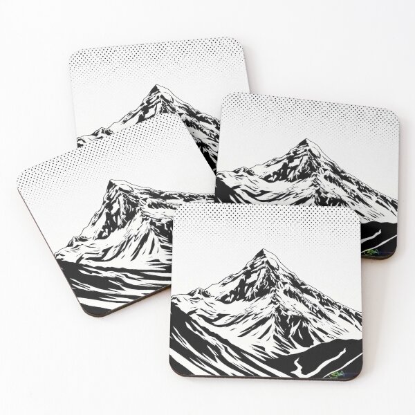 Item preview, Classic Peak – Stippled Monochrome Mountain - Pop Art Mountain Landscape Love designed and sold by Benito Del Ray.
