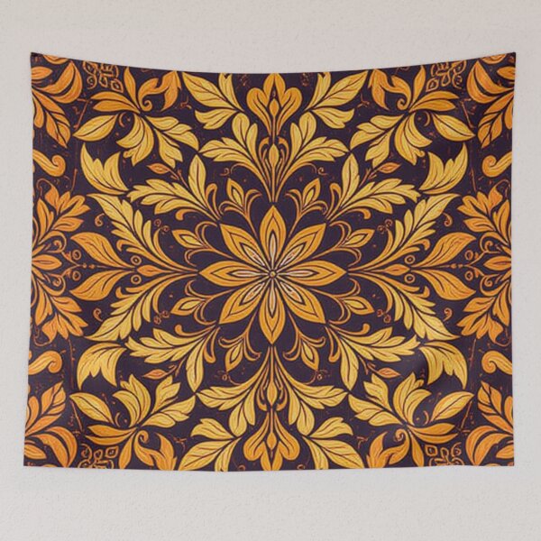 Item preview, Golden Floral Pattern – Elegant and Classic Ornamental Design designed and sold by PixelCraftDSG.