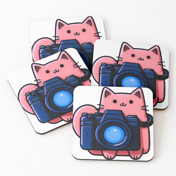 Item preview, Cute Cat with Camera – Kawaii Photographer Kitty Design designed and sold by RovaStix.