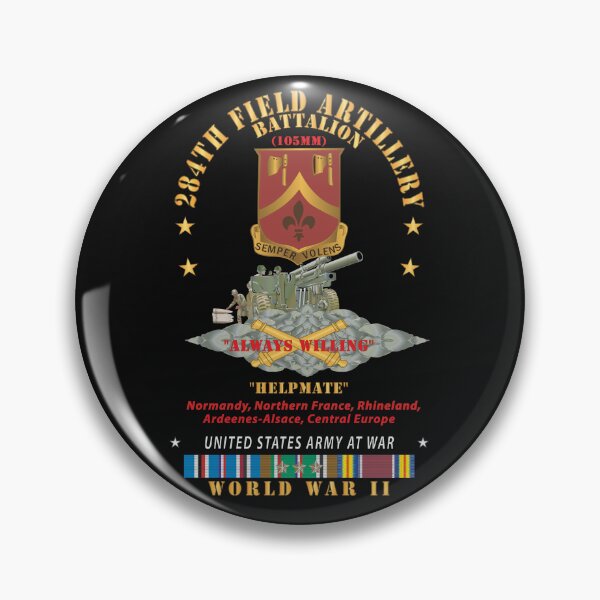 Item preview, DUI - 284th Field Artillery Battalion - DUI w Br - Helpmate - 105MM Gun - Crew - EUR SVC WWII X 300 designed and sold by Military Insignia Products.
