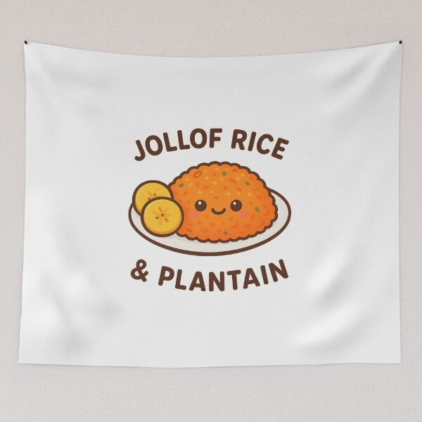 Item preview, Kawaii Jollof Rice & Plantain Sticker – Cute African Food Art, Nigerian Cuisine designed and sold by OsasChild.