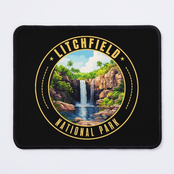Item preview, Litchfield National Park in Northern Territory of Australia Retro Travel Art Emblem designed and sold by MaateoDesign.