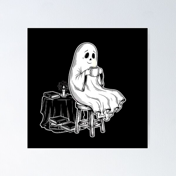 Item preview, Coffee Loving Ghost designed and sold by Linework Studio.