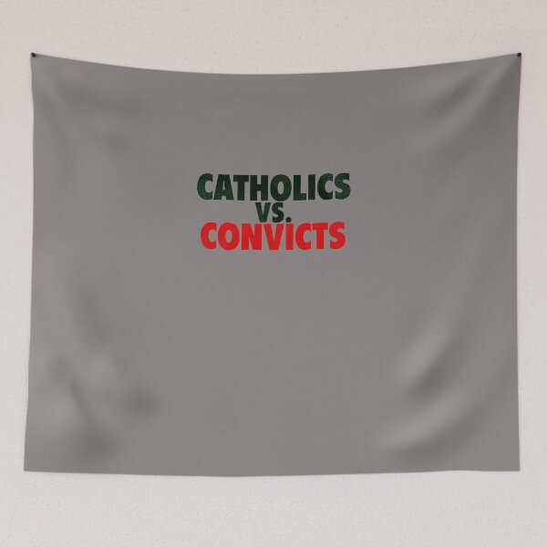 Item preview, CATHOLICS-VS.-CONVICTS-RETRO-1988-FOOTBALL-GAME-T-SHIRT designed and sold by FrankSmitha.