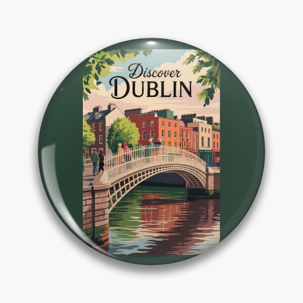 Item preview, Dublin Ireland Illustration Travel Art Vintage designed and sold by KrisSidDesigns.