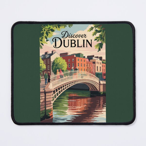Item preview, Dublin Ireland Illustration Travel Art Vintage designed and sold by KrisSidDesigns.