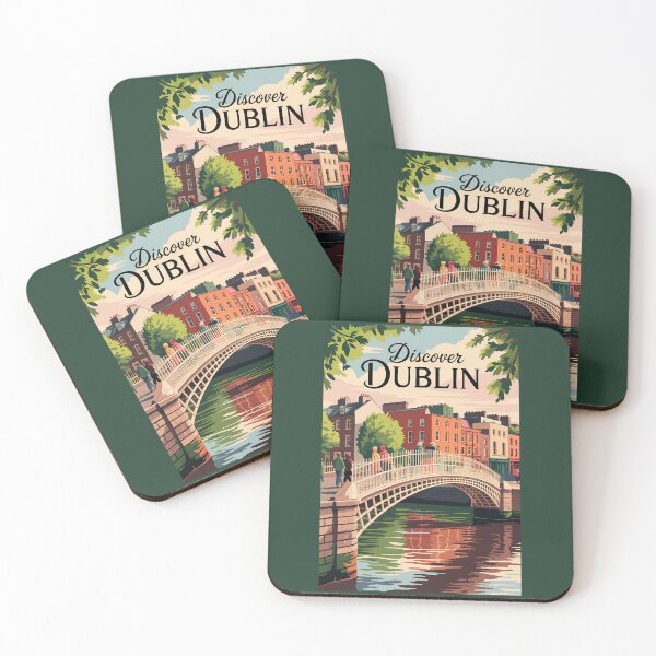 Item preview, Dublin Ireland Illustration Travel Art Vintage designed and sold by KrisSidDesigns.