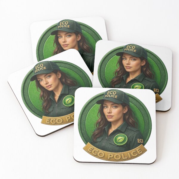 Item preview, Eco Police Uniform Design with Green Leaf Emblem and Gold Banner designed and sold by Creative88Art.