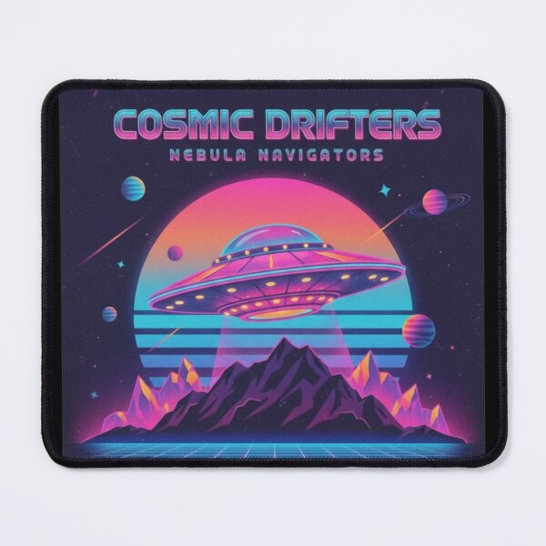 Item preview, Cosmic Drifters Nebula Navigators - Retro Wave UFO designed and sold by Too Kool Designing .