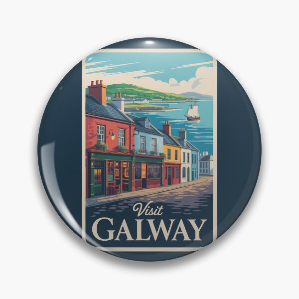 Item preview, Galway Ireland Illustration Travel Art Vintage designed and sold by KrisSidDesigns.