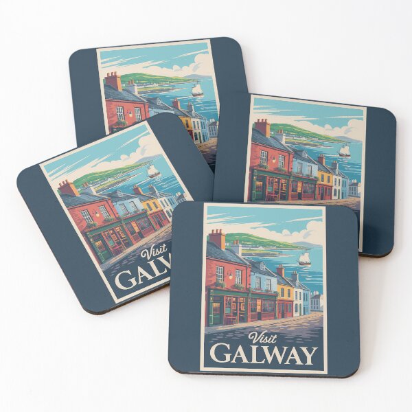 Item preview, Galway Ireland Illustration Travel Art Vintage designed and sold by KrisSidDesigns.