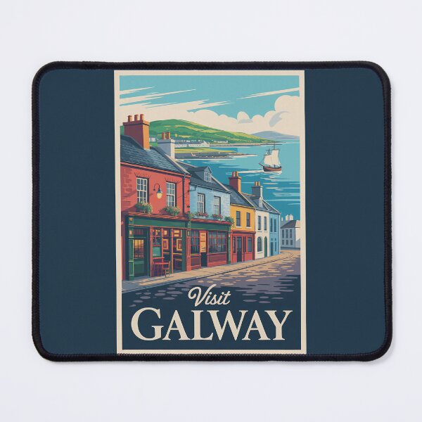 Item preview, Galway Ireland Illustration Travel Art Vintage designed and sold by KrisSidDesigns.