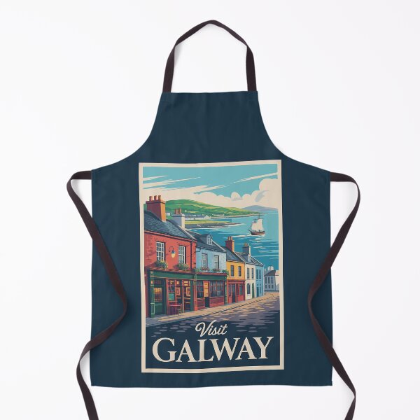 Item preview, Galway Ireland Illustration Travel Art Vintage designed and sold by KrisSidDesigns.