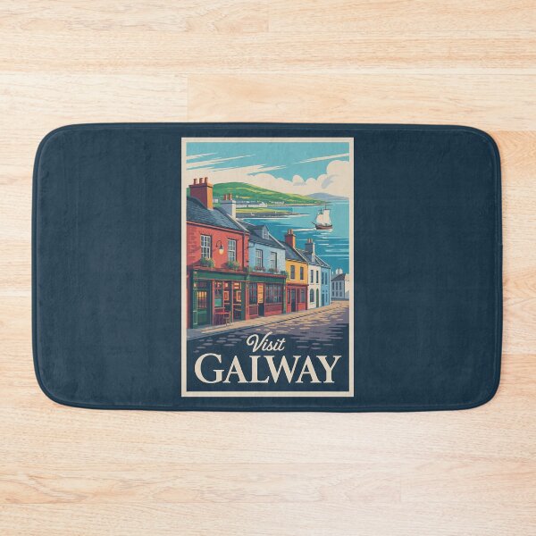 Item preview, Galway Ireland Illustration Travel Art Vintage designed and sold by KrisSidDesigns.