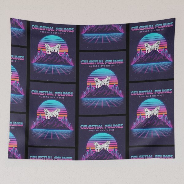Item preview, Celestial Felines - Retro Wave  designed and sold by Too Kool Designing .