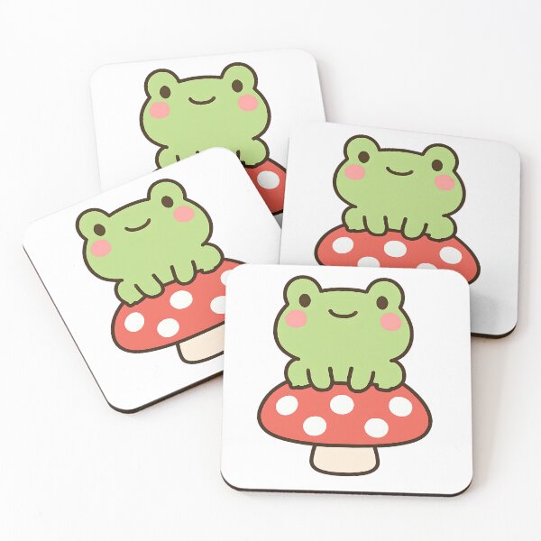 Item preview, Cute Frog on a Mushroom | Kawaii Frog  designed and sold by stylishdzign.