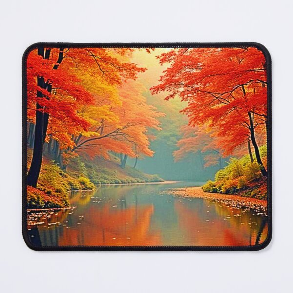 Item preview, Vibrant Autumn Forest River designed and sold by Health And Fitness Posts e-Store.