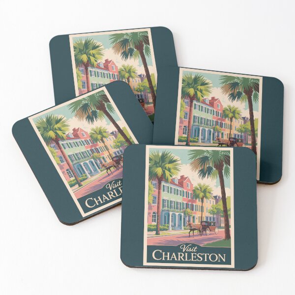 Item preview, Charleston South Carolina Illustration Travel Art Vintage designed and sold by KrisSidDesigns.
