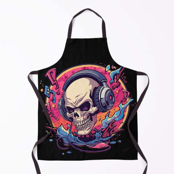 Item preview, Bass Drop skull wearing huge headphones 1 designed and sold by Neon G.