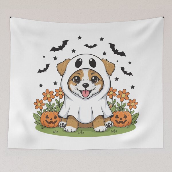 Item preview, Pyrenean Shepherd Puppy Ghost – Cute Halloween Dog Costume designed and sold by The Real Life Symphony.