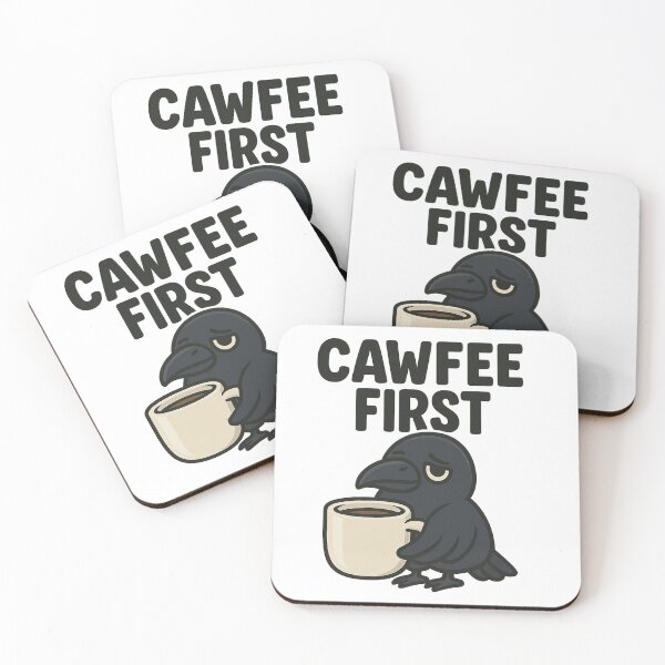 Item preview, CAWFEE FIRST – Funny Raven Coffee Pun Design designed and sold by MAF_Merch.