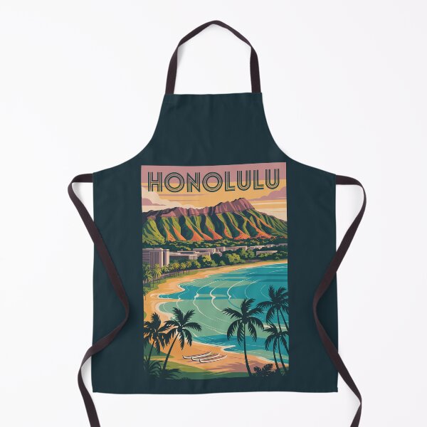 Item preview, Honolulu Hawaii Illustration Travel Art Vintage designed and sold by KrisSidDesigns.