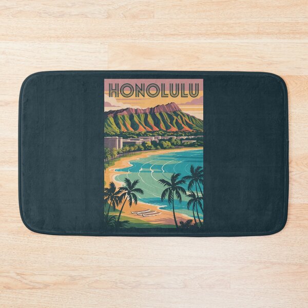 Item preview, Honolulu Hawaii Illustration Travel Art Vintage designed and sold by KrisSidDesigns.