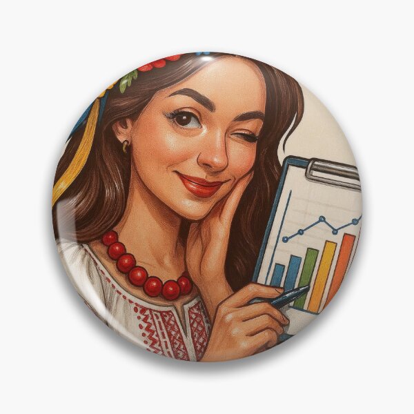 Item preview, Illustration of Woman in Eastern European Attire Holding a Graph designed and sold by Creative88Art.