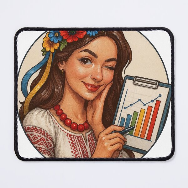 Item preview, Illustration of Woman in Eastern European Attire Holding a Graph designed and sold by Creative88Art.